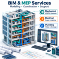 BIM and MEP services with labelled building systems